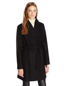 TOMMY HILFIGER 中长款羊毛裹身大衣,特价仅售$83.43